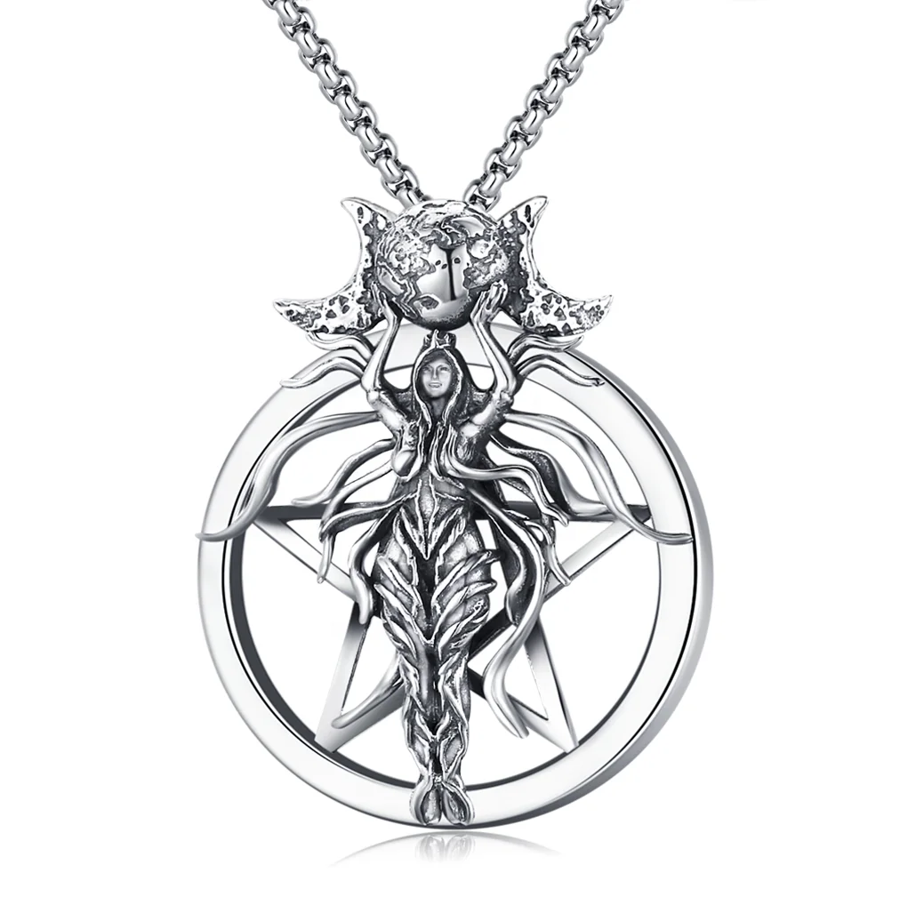 

Hot Selling Fine Jewelry 925 Sterling Silver Vintage Design Goddess Lilith Amulet Pendant Necklace for Women or Men