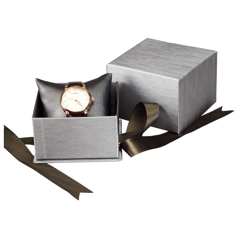

High quality display oem Black leather gift case Custom logo luxury watch packaging box