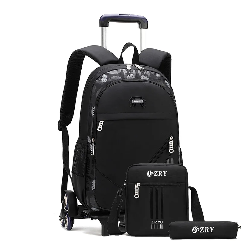 

New custom logo student bags school trolley kid school bags with wheels wholesale