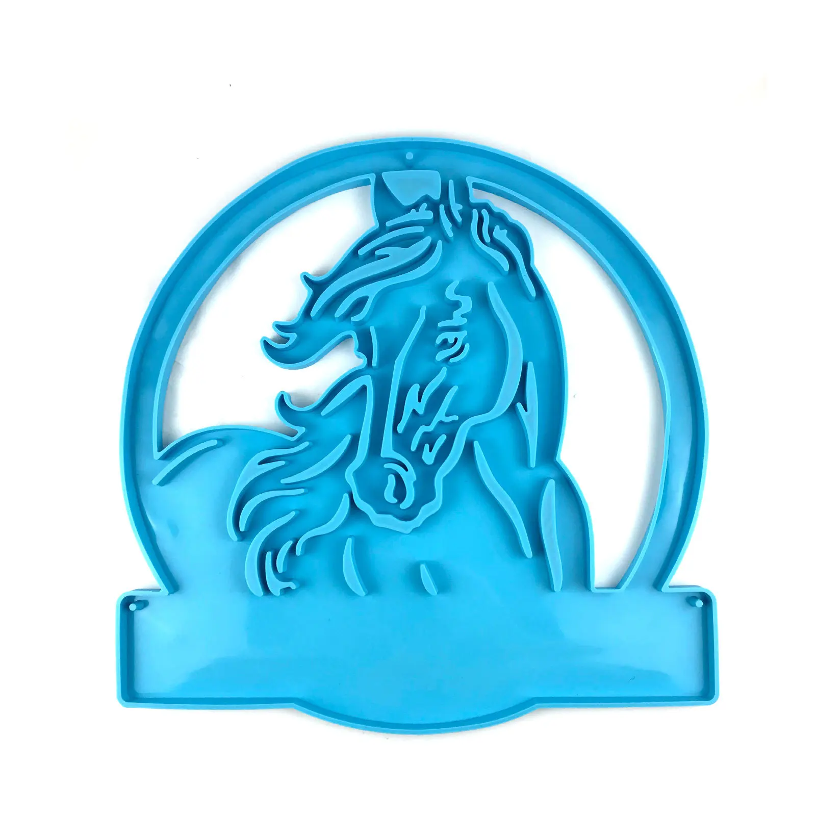 

W188 DIY amazon resin stable logo Epoxy mold horse stable decoration silicone mold, Blue