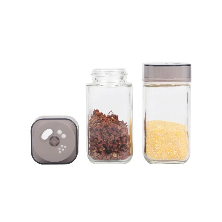 

Spice Jars Plastic Lid Glass Transparent Salt Pepper Cumin Jar Set Home Hotel Canteen Kitchen Usage