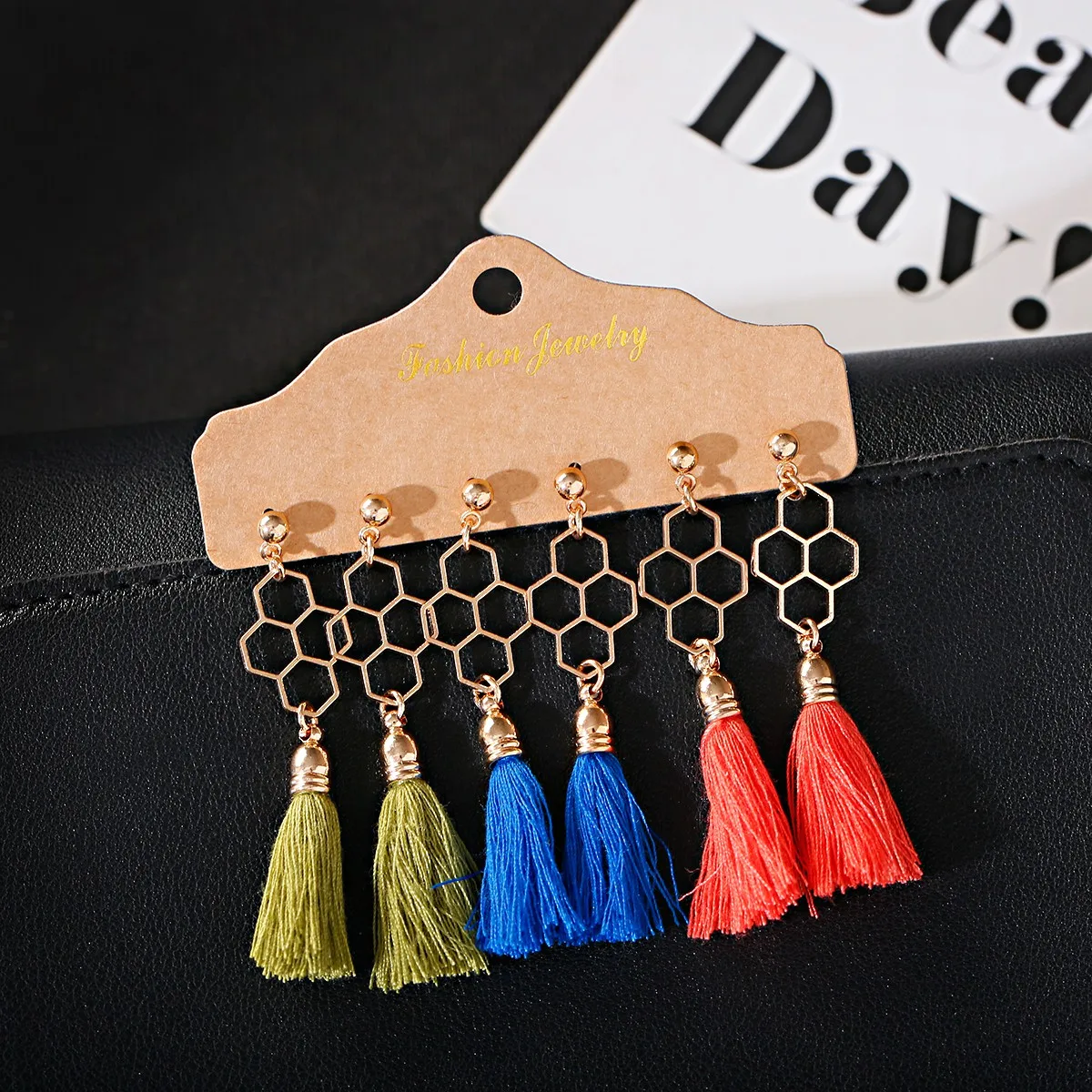 

Wholesale 3 Pairs/set New Design European And American Foreign Trade New Style Bohemian Tassel Earrings Jewelry, Colorful