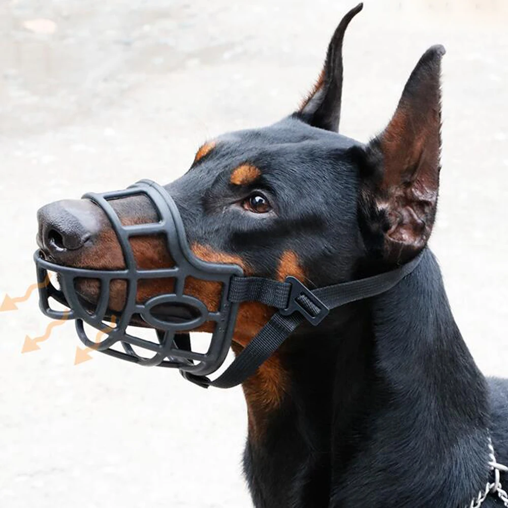 

Durable wholesale Lightweight Leather Adjustable Soft Pet Dog Muzzle, Black, can be customized