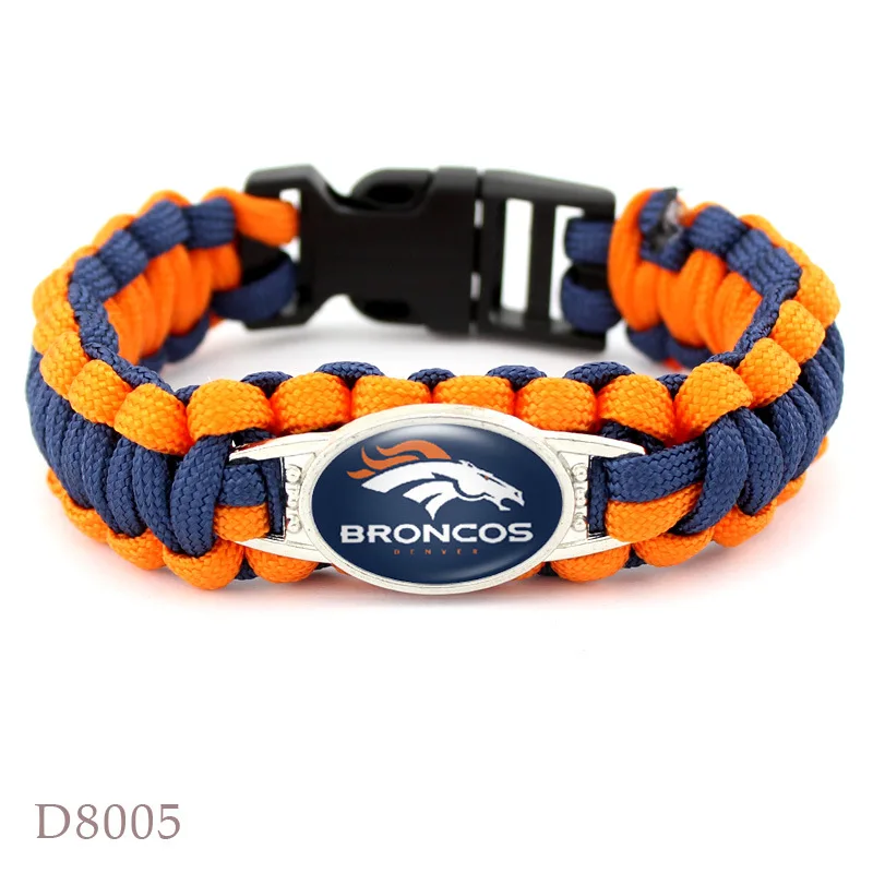 manufacturer custom america football 32 teams logo plastic buckle 25cm new nfl paracord sports montre bracelet