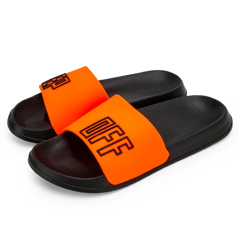 

orange yellow black anti slip plastic shower men PVC eva different view print soft cleap beach sandal slipper