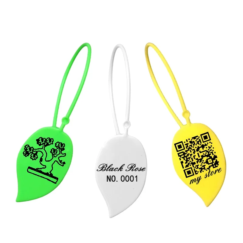 

100Pcs Disposable Custom Garment Tag Plastic Plant Labels Marker Personalized Gift Price Tag for Clothes Shoes Garden, White/yellow/green