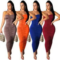 

MOQ 1PC FC-6228 Summer ladies Off Shoulder Sleeveless bodycon dresses Women China Wholesale clothing