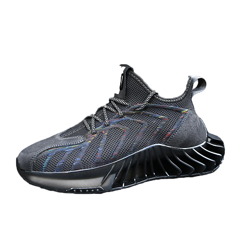 

2022 Stylish Men Sports Shoe Breathable Knit Upper Tpu Sole Male Shoes Sneaker