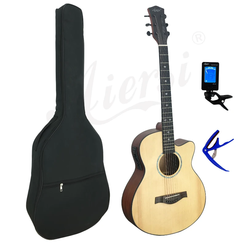 

Chinese aiersi brand acoustic guitar 40 inch solid spruce top electric acoustic guitar for kids adult