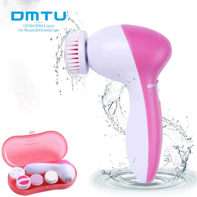 

5 In 1 Waterproof Electric Face Cleansing Brush Set Mini Sonic Silicone Facial Cleansing Brush