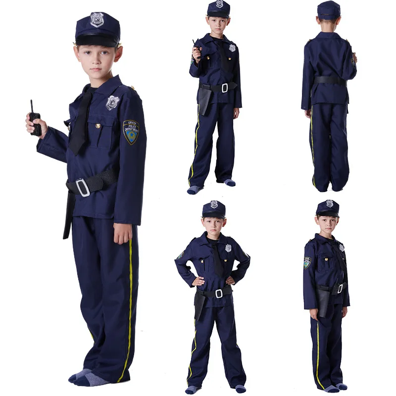 

halloween cosplay police costume for kids children costumes police boys police uniform clothes 5pc set