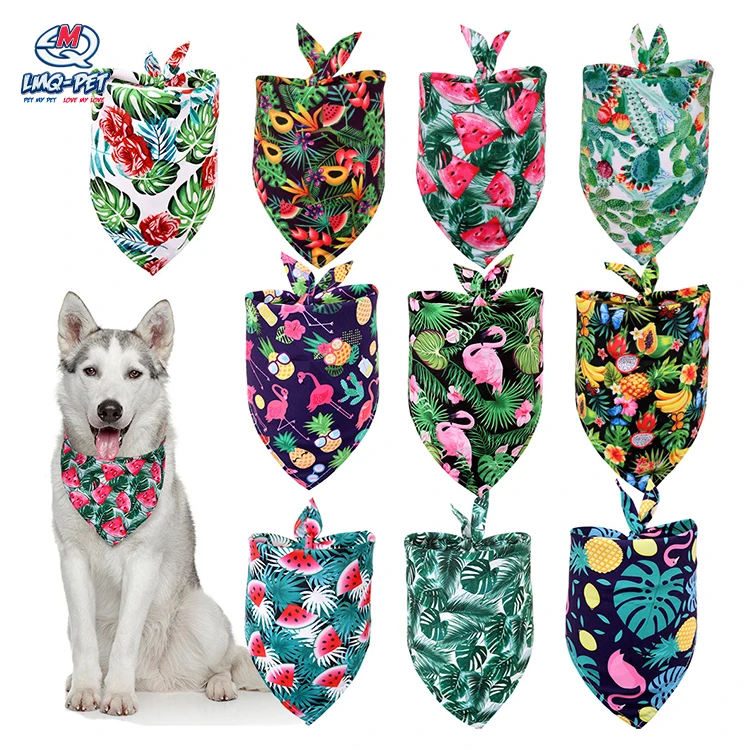 

Hot Sale Fruits Pattern Pet Bandanas Saliva Towel Dog Triangle Scarf Custom Bandana Scarf Pet Dog Cat Bandana, Picture