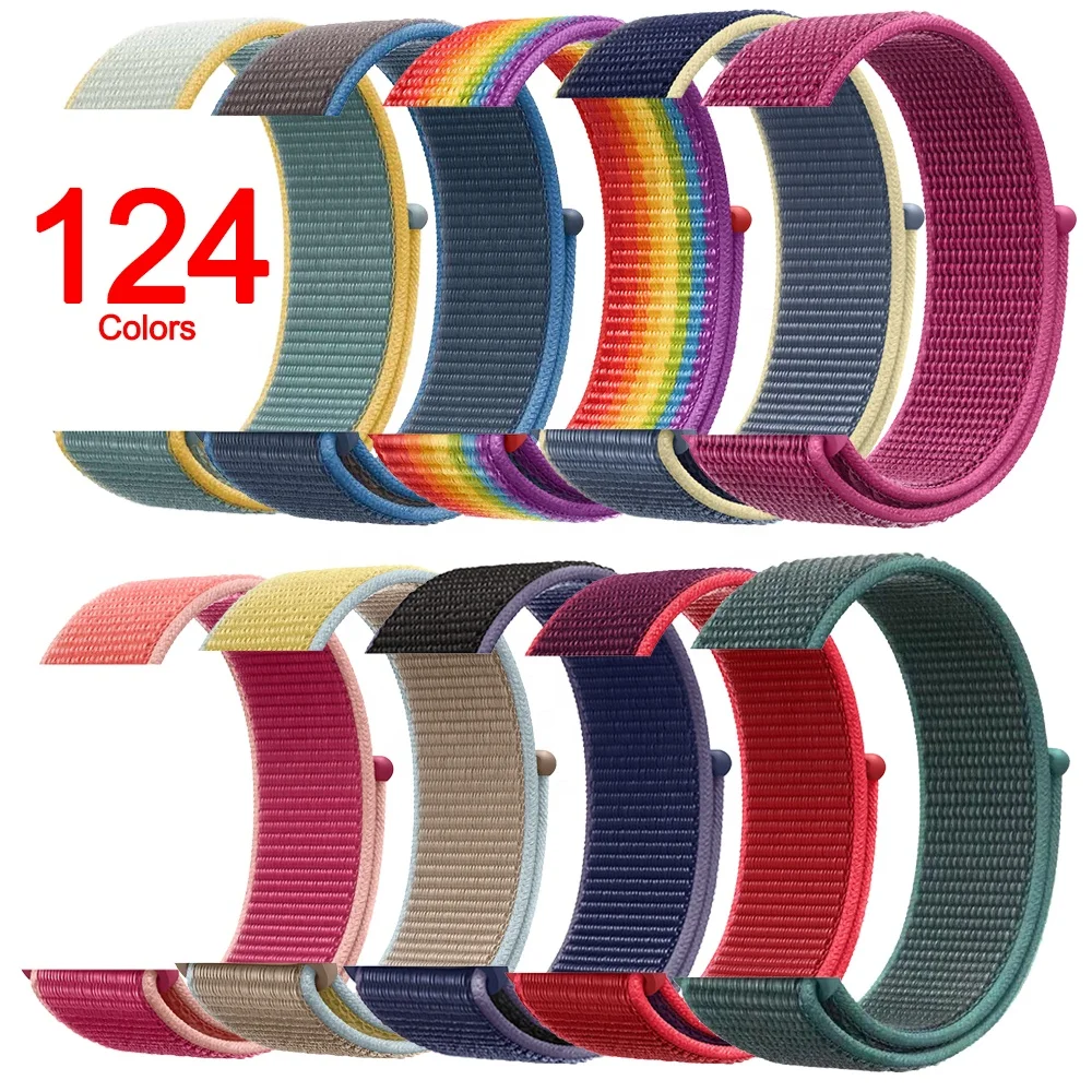 

Tschick For Apple Watch Sport Loop Band 38mm 40mm 42mm 44mm, Nylon for Women Men Replacement Band For iWatch Series 1/2/3/4, Multi-color optional or customized