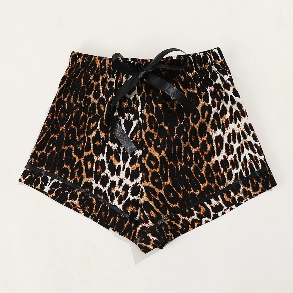 

2021 summer casual leopard print pajama short pants bottoms women's workout jogger panties ladies hot sexy shorts for women, Golden