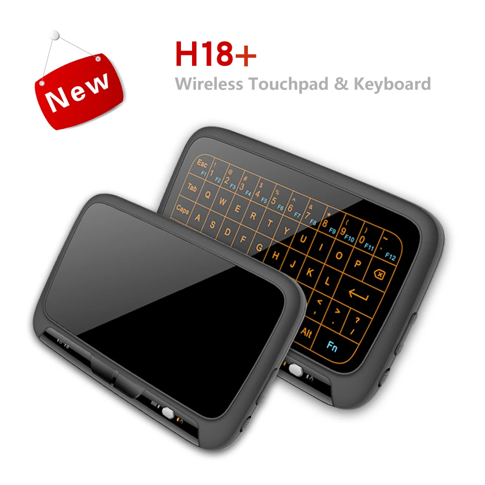 

H18+ 2.4g wireless keyboard Backlight big Touchpad mini Keyboard mouse combo, Black