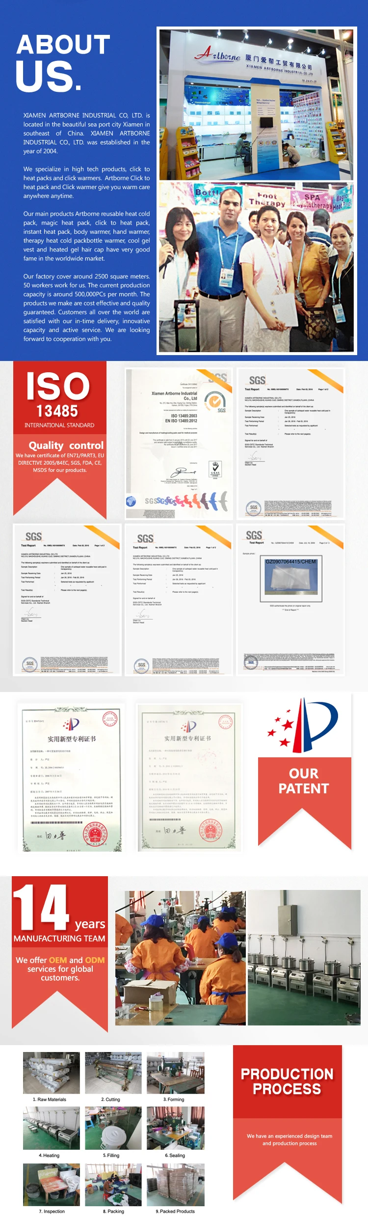 Artborne Instant Heat Pack Reusable Magic Click Heat Pack Hot & Cold