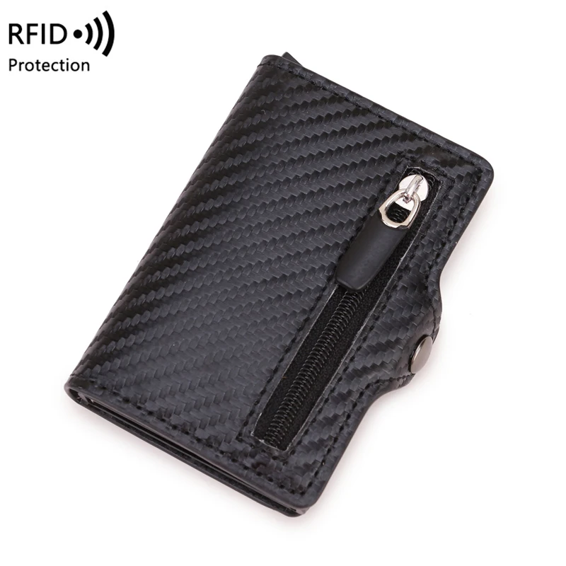 

2023 New RFID Blocking anti-theft credit card holder large capacity pu leather card wallets with zipper wallet2023 New RFID Bloc