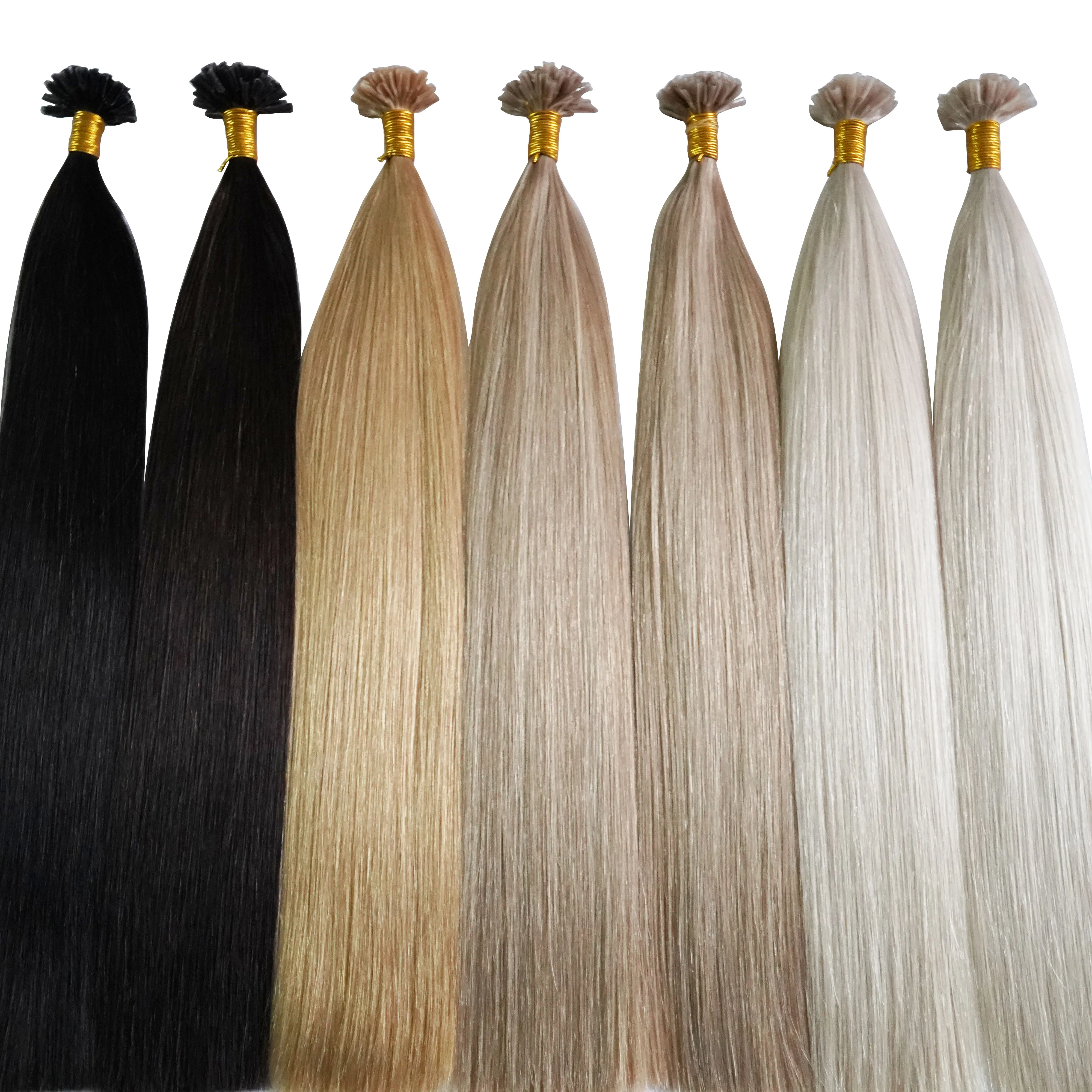 

Russian Slavic Free Samples Thick Ends Double Drawn Human Remy U Tip Hair Extension Wholesale Italian Keratin Prebonded Hair