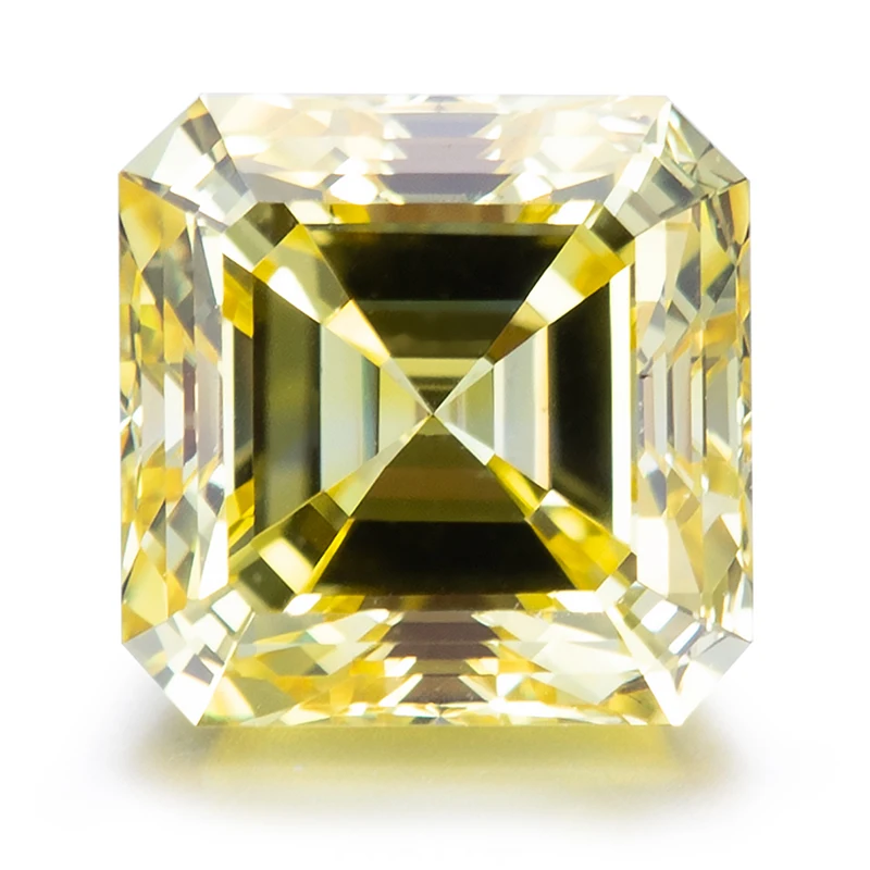 

Messi Jewelry Asscher Cut Diamond 1ct Fancy Vivid Yellow VVS VS HPHT Yellow Lab Grown Diamond