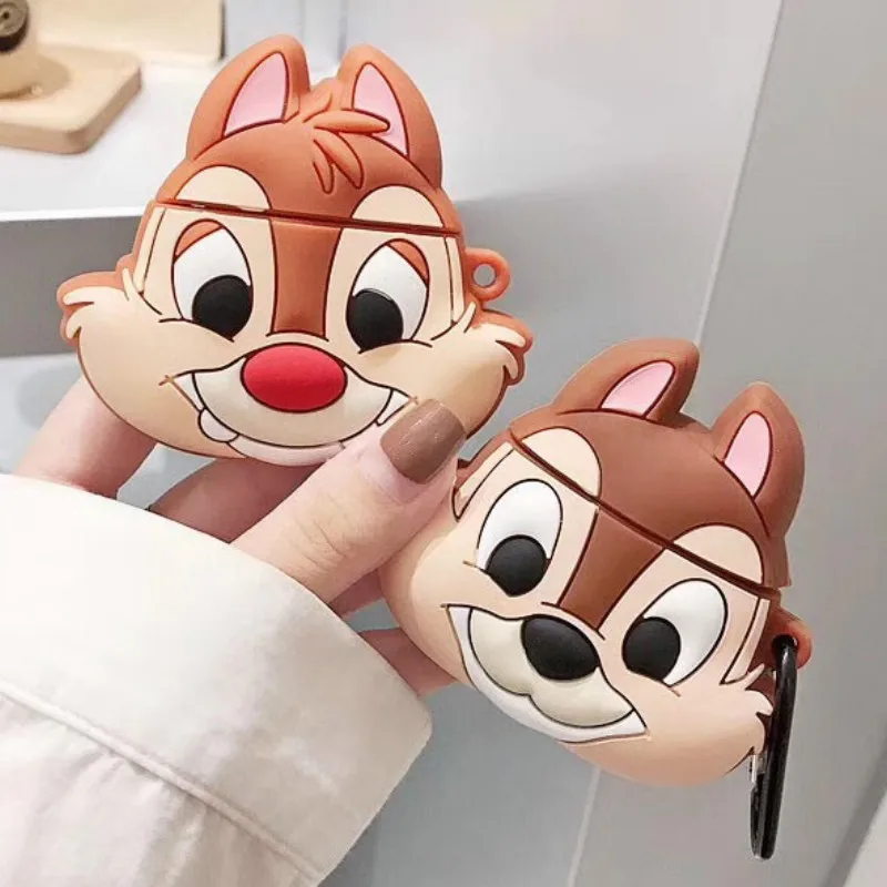 

Case for Airpods 1 2 Accessories Wireless Earphone Protective Cover Cute Rubber Chip Dale, Colorful