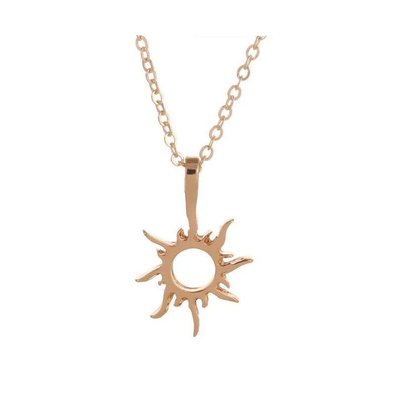 

Female Gold Sun Flower Necklaces Sun God Necklace Wish Cards