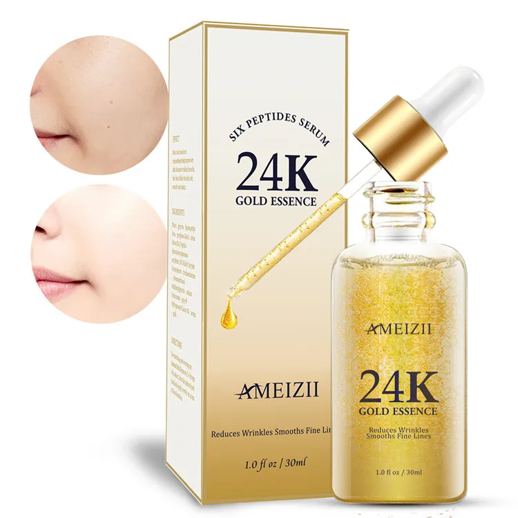 

Private Label 24K Gold Serum Facial Kit for Women Care Solution Salud y Belleza Face Whitening Organic Vitamin C Serum For Skin