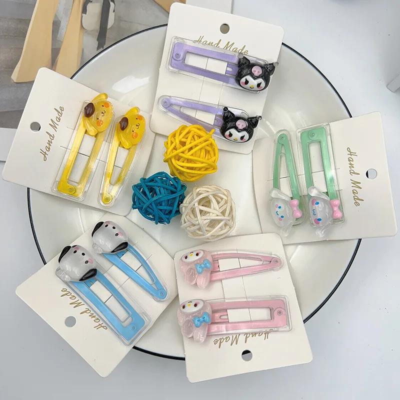 

Hot selling Sanrio cute transparent bb clip Yugui dog Kulomi cartoon student girl heart bangs sea clip Japanese hair clip