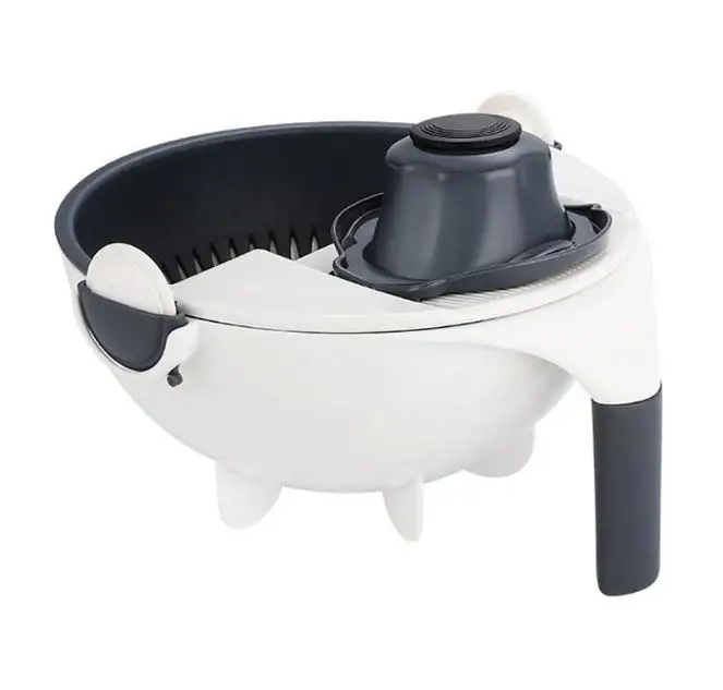 

Newest 9 in 1 Magic Vegetable Rotate Cutter with Drain Basket