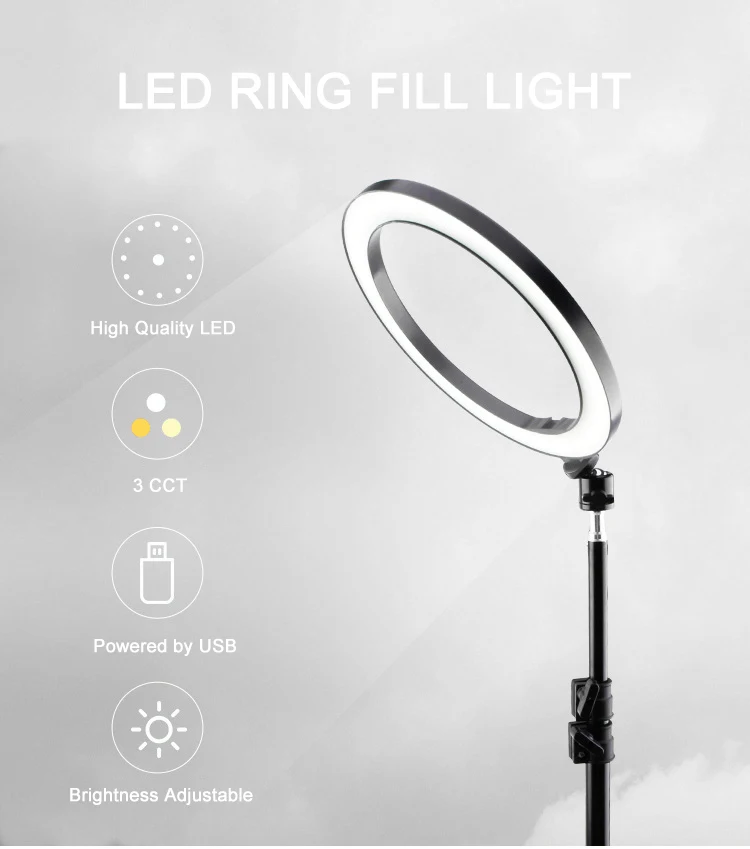 Hotselling Foldable Circular Ring Fill Light With Tripod Mobile Phone