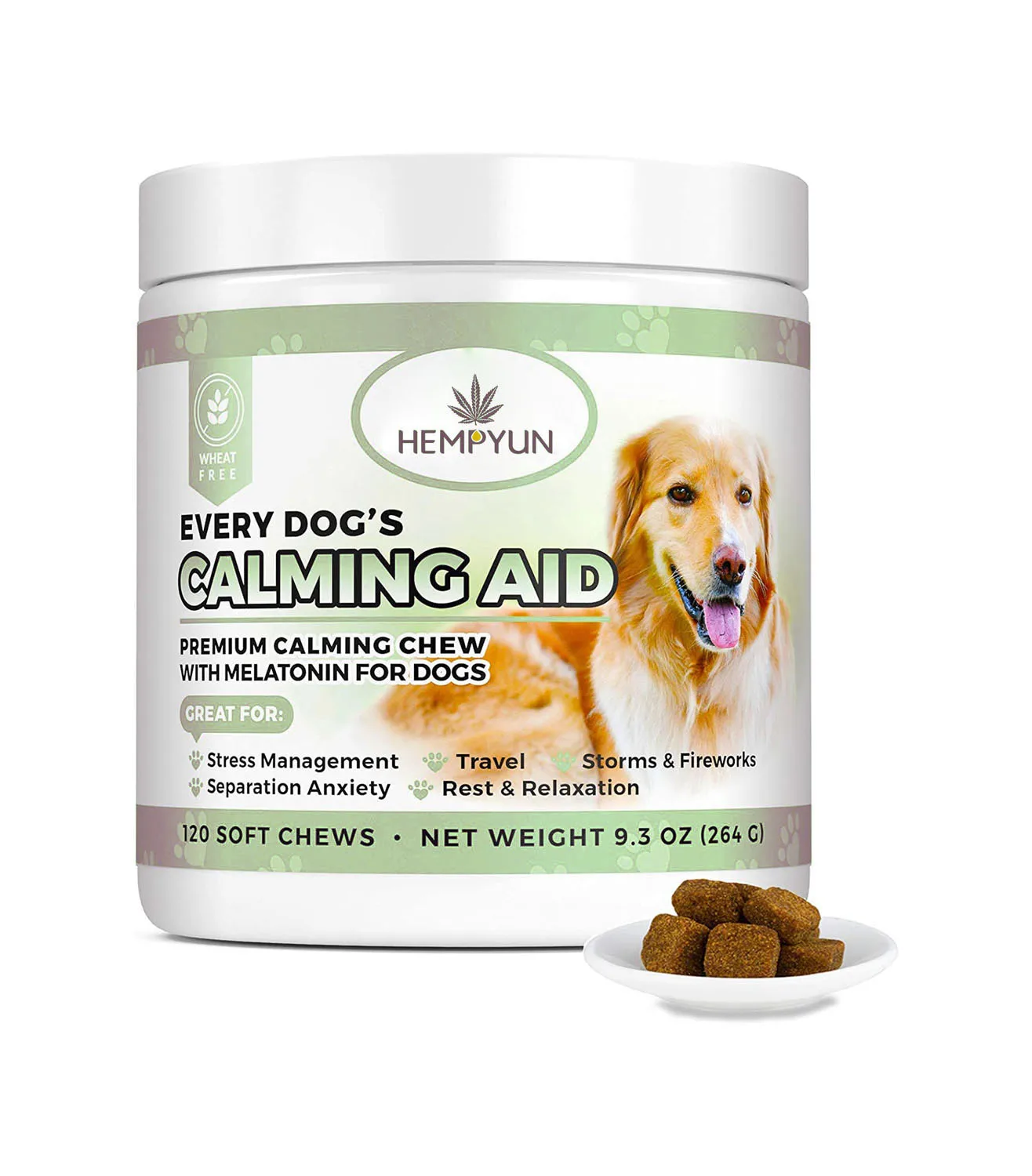 

Calming Treats for Dogs with Melatonin - Best for Anxiety from Separation, Brown