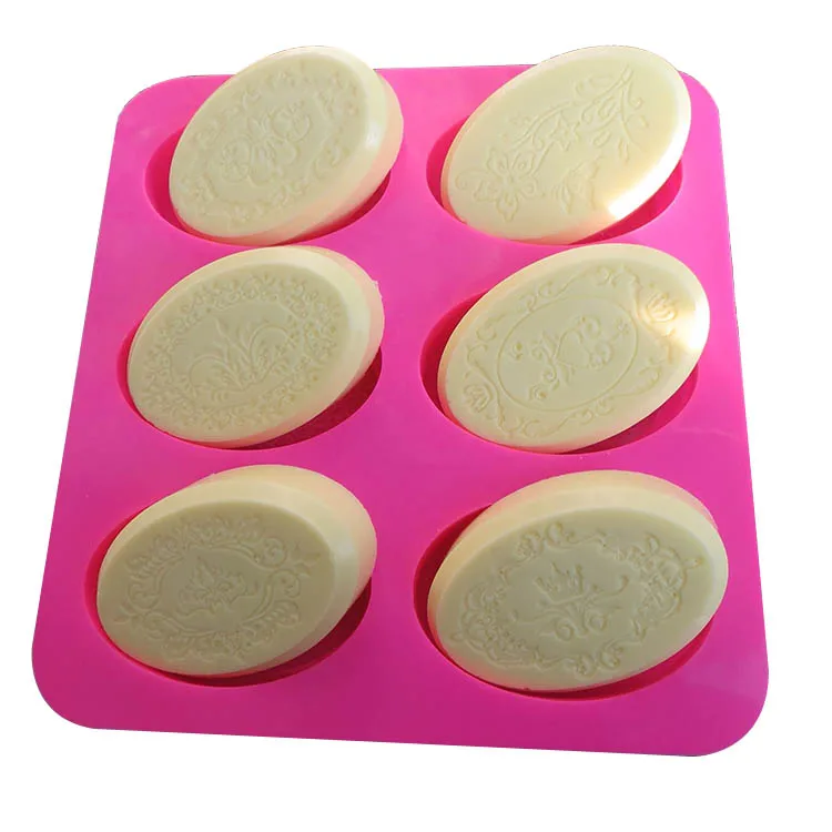 

Wholesale CE certification DIY soap making 6 Cavity box soap round mold for Homemade Craft, Custom color