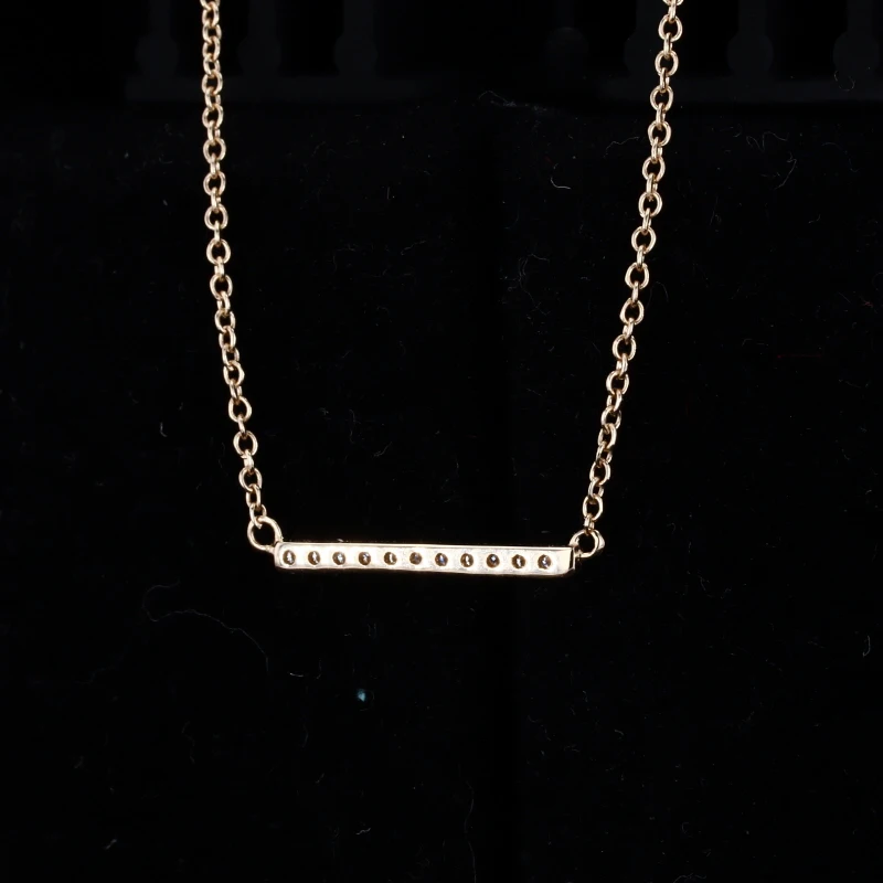 

Small size HPHT lab grown diamond 14K gold necklace for pretty girl