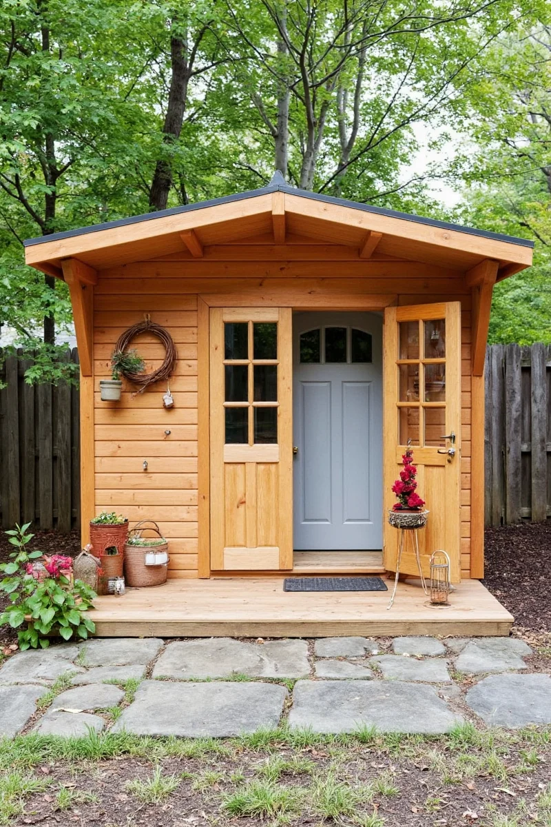 Holiday-themed seasonal shed
