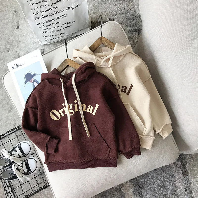 

Kids Clothing Casual Letter Printing Pullover Sweatshirt Outwear Autumn Winter Warm Boys Plain Hoodies, Customized color