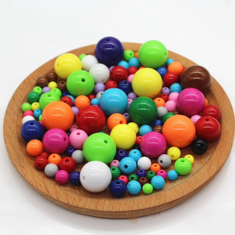 

spot bulk wholesale 4mm 6mm 8mm 10mm 12mm 16mm small color plastic round acrylic beads