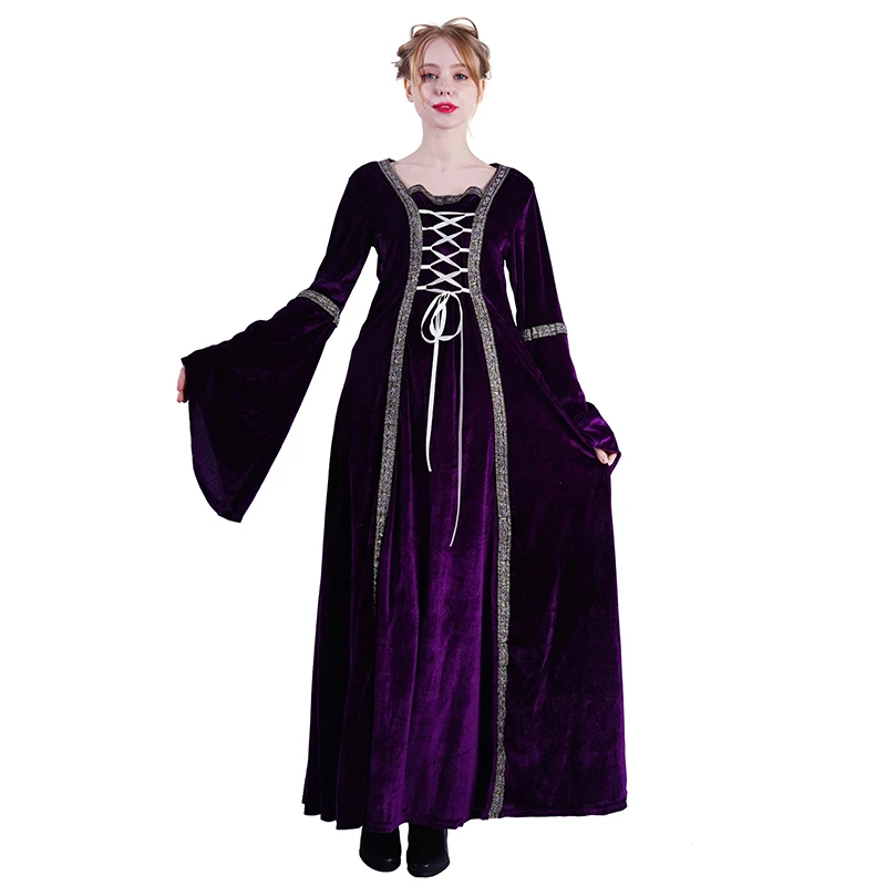 

Purple Medieval Lady Dress Carnival Party Cosplay Medieval Women Costume for Adult