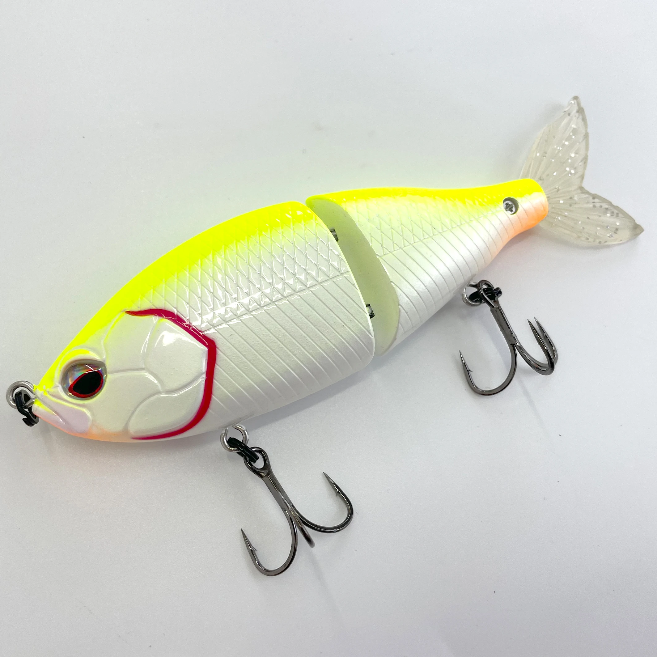 

Selco 115mm 60g Slide Shad Bait Sinking Wobbler Jerk Lure with Hard Plastic Body and Brush Tail Pike Lures for Lake Fishing
