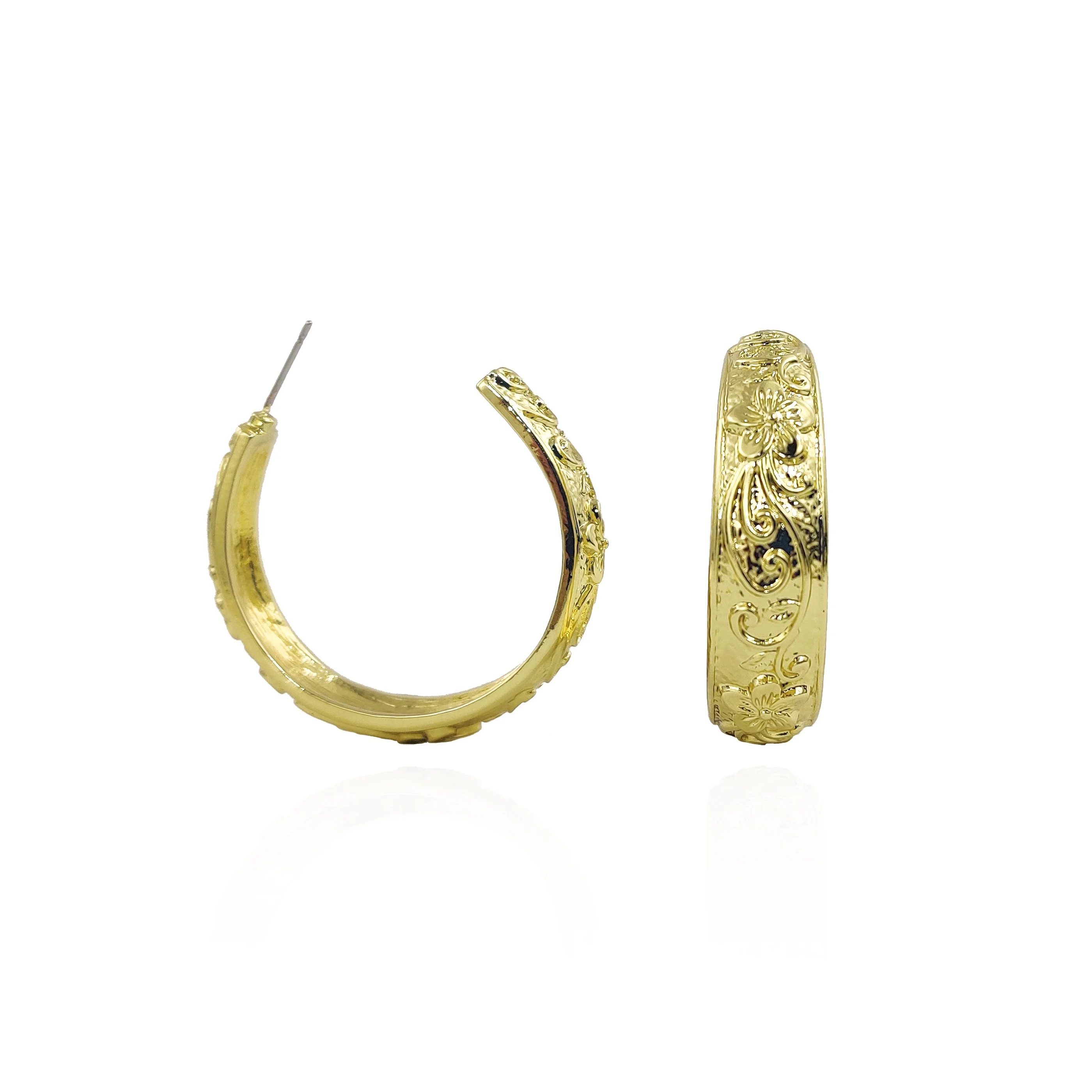 

SHUIIN Earrings 14k gold silver hawaiian plumeria flower hoop stud earrings jewelry wholesale for women girls ready to ship