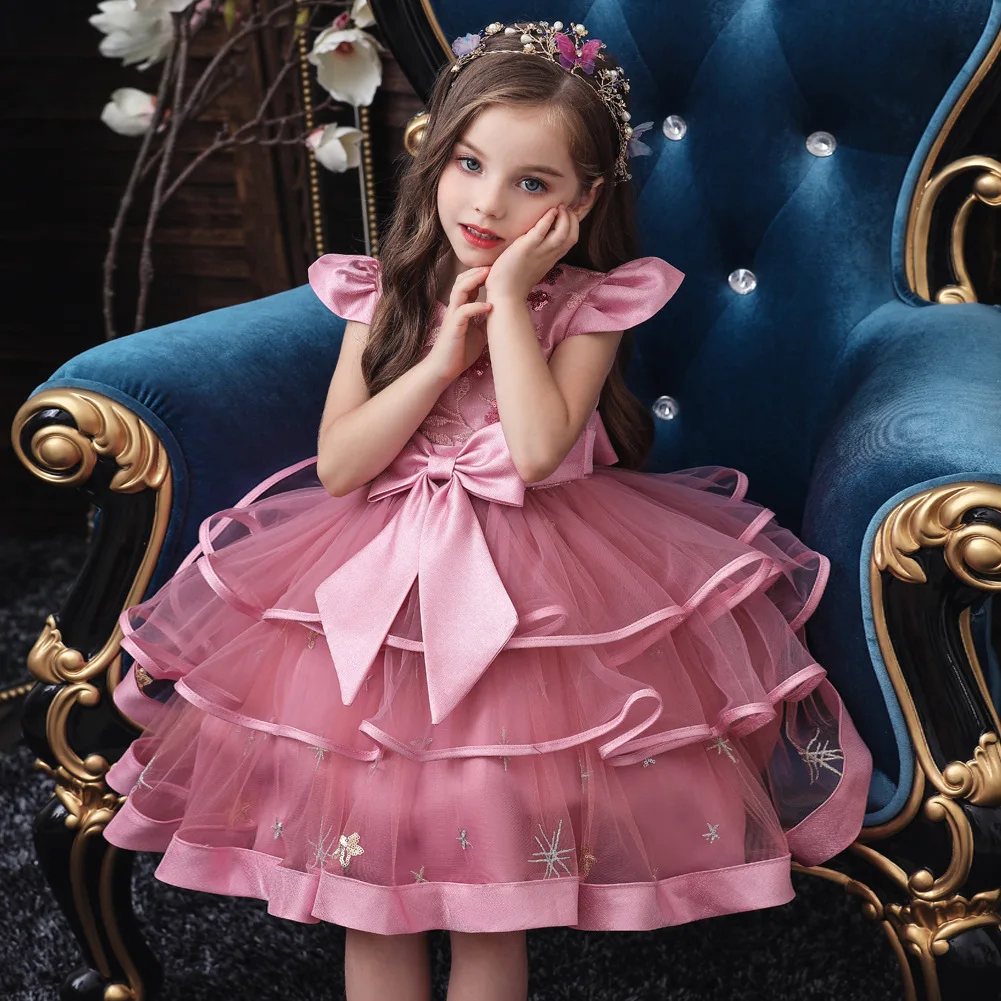 

Girl Dress Kids Ruffles Lace Party Wedding Dresses Formal Dress 3-8 Years for kids
