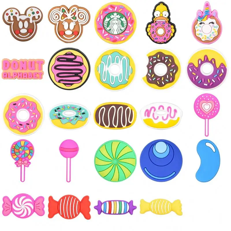 

Sweets Cute lollipop Fruits Candy donut Charms For Craft shoe accessory, Customized color