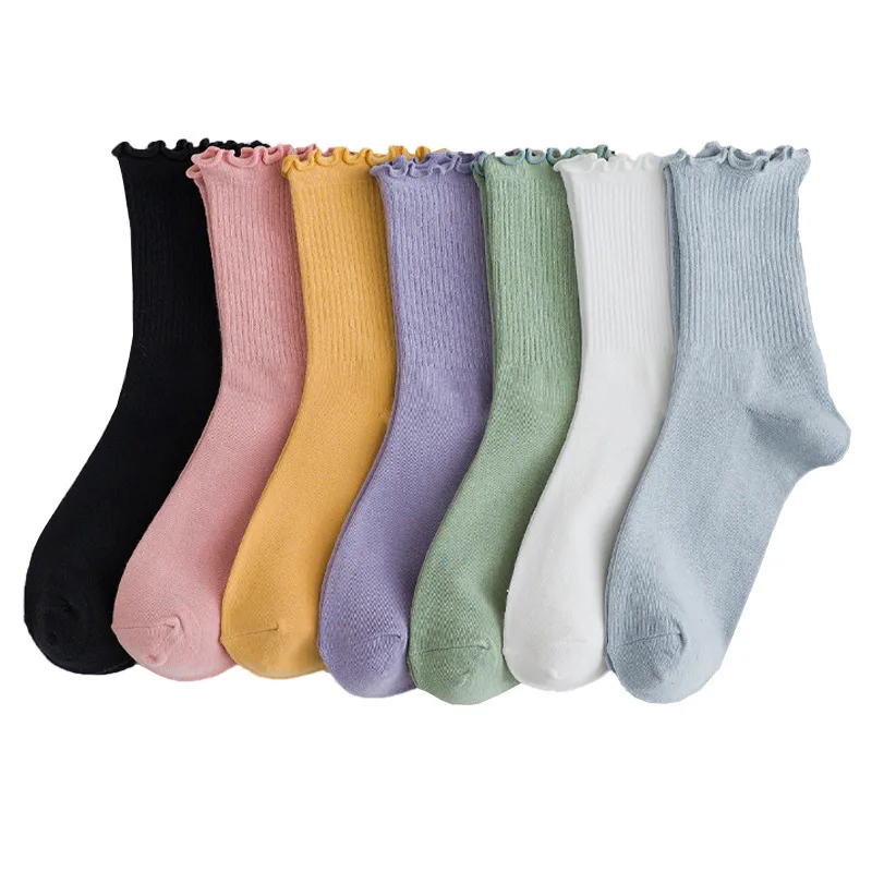 

XIANGHUI 2021 wholesale lazy spring plain color infant girls stocking women slouch socks