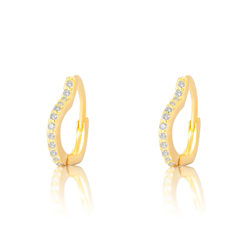 

2021 new heart type for female design 18K earrings fashion glamor woman hoop huggie jewelry, Golden