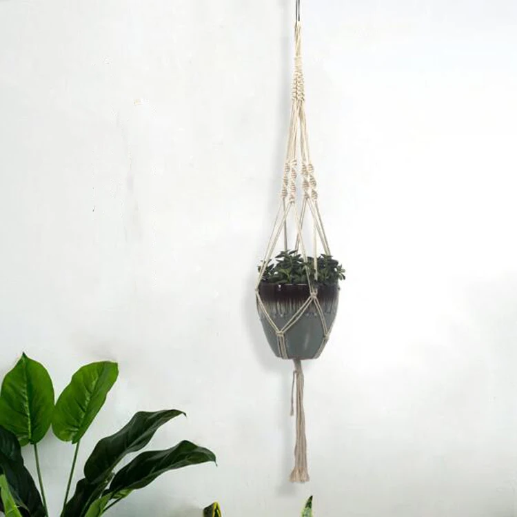 

Macrame Plant Hangers Indoor Wall Hanging Planter Basket Flower Pot Holder Boho Home Decor Gift, Beige