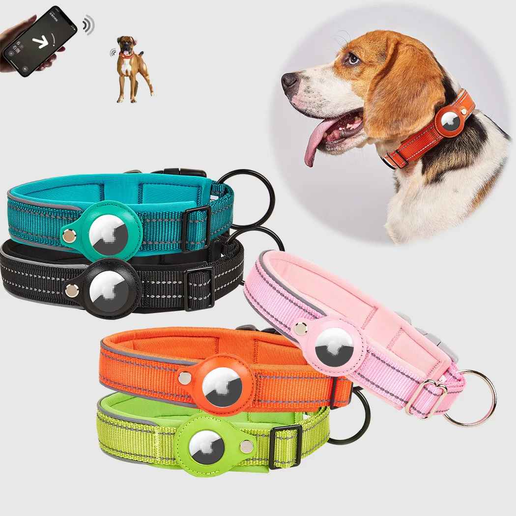 

Customizable Fashion Reflective Multilayer Dog Pet Collar For Apple Airtag, Customized color