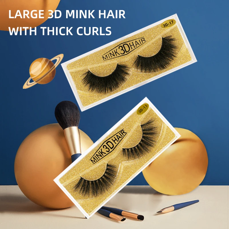 

Makeup 3D mink hair false eyelashes multi-level natural dense mink hair eyelashes, Black