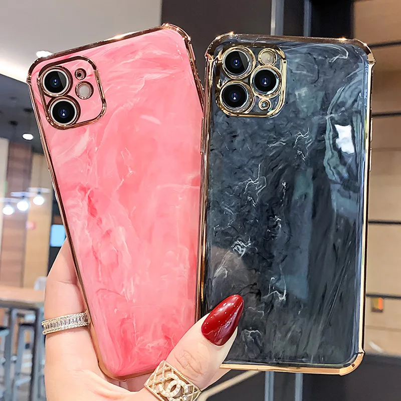 

For iPhone 12 Silicone Case Marble Soft Gloss Mobile Phone Bags & Cases for iPhone 12 Liquid Silicon Case Shockproof, As pictures & accept customized