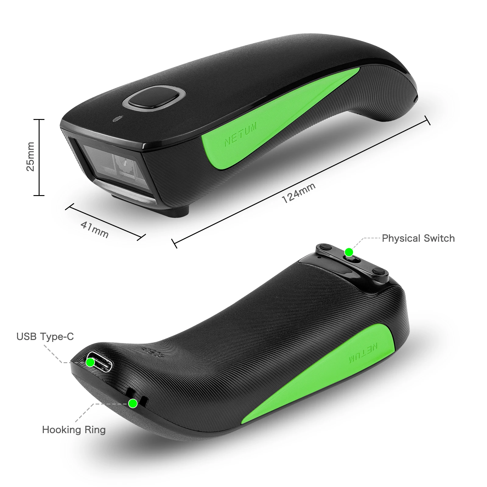 

Netum C740 Portable Pocket Ccd Barcode Scanner wireless Blue Tooth Handy Scanner