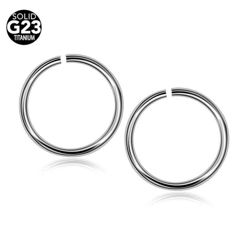 

G23 Titanium Nose Ring Seamless Hinged Septum Clicker Nose Studs Hoop Cartilage Helix Piercing Body Jewelry