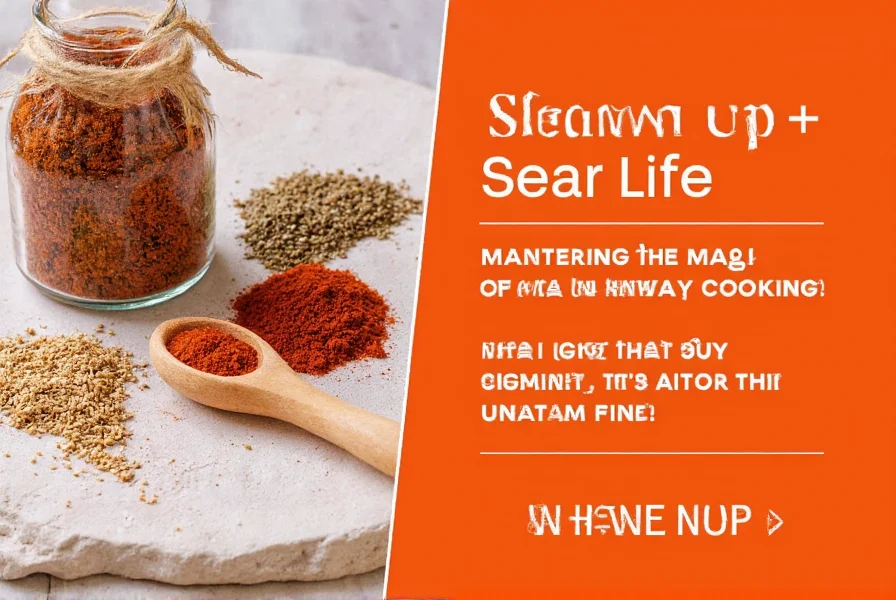 Chef sprinkling Five Season Spice into a wok