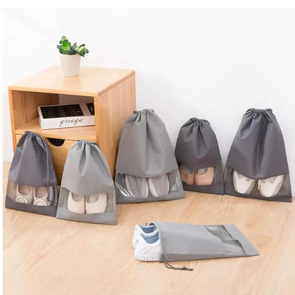 

Factory Supply Eco Friendly Shoe Bag Dust Shoe Bag for Travel, White, black, blue